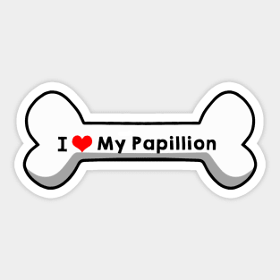 I Love My Papillon Sticker